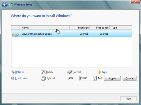 Разделы диска в Windows 8